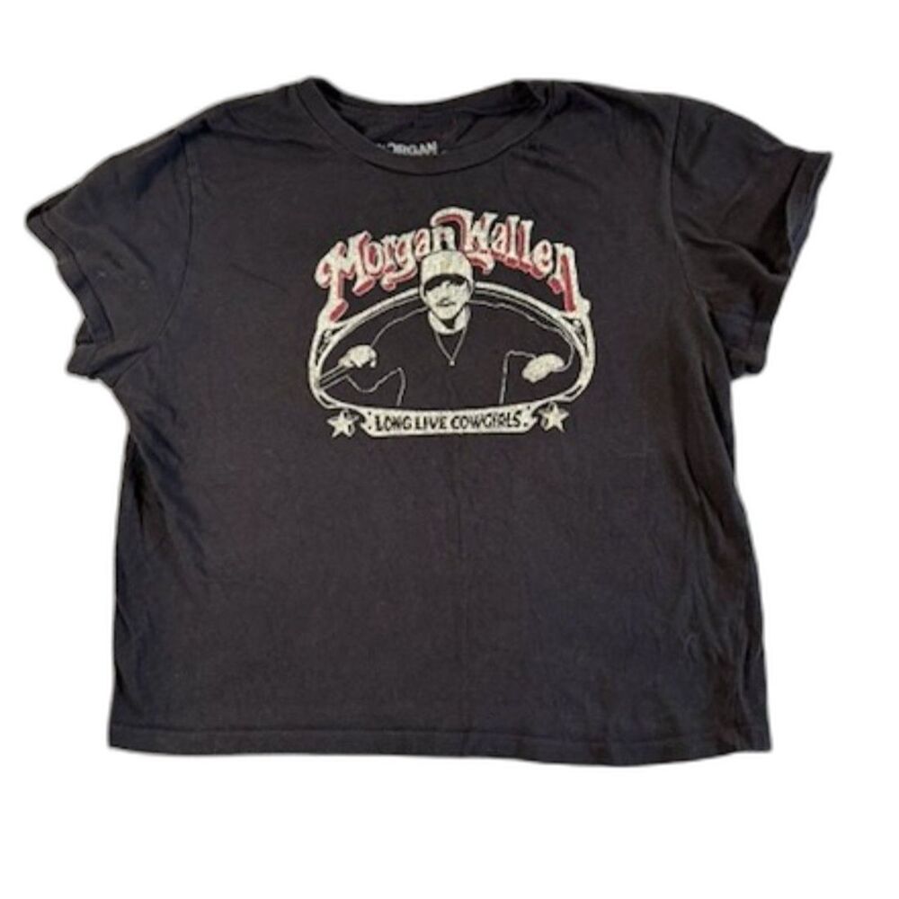 Morgan Wallen Long Live Cowgirls Cropped Graphic Tee Womens XL Black Country